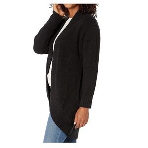 UGG Fremont Fluffy Cardigan Women XS Black Open Front Fuzzy Knit Sweater 1098870